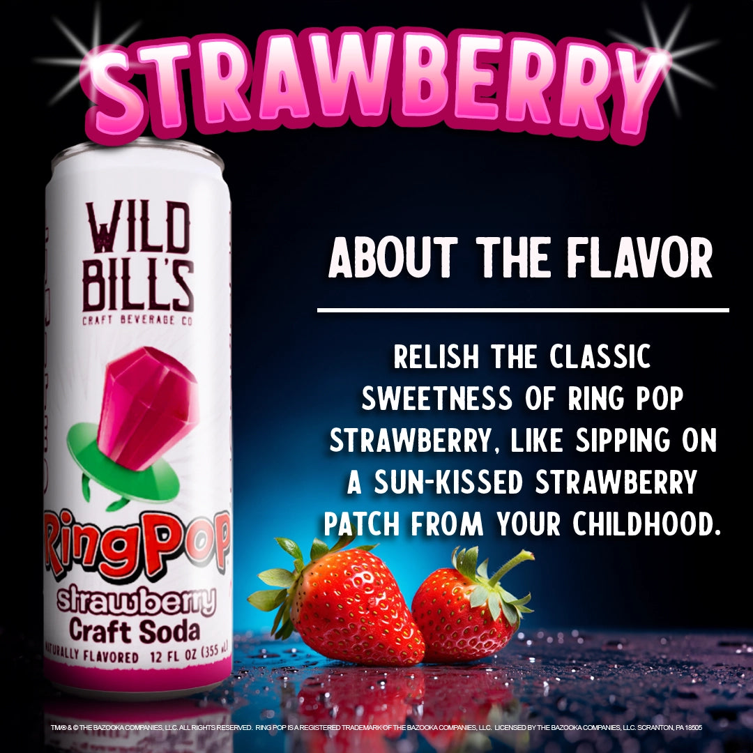 Ring Pop Soda Strawberry Pure Cane Sugar