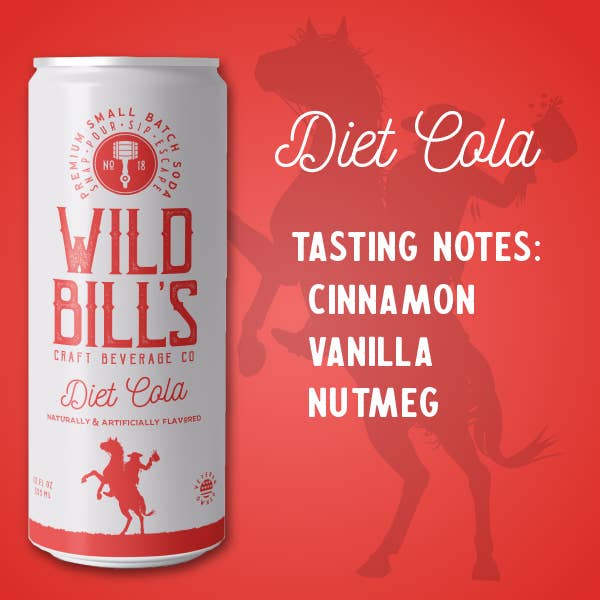 Wild Bill's - Diet Cola - Premium Zero Sugar Craft Soda