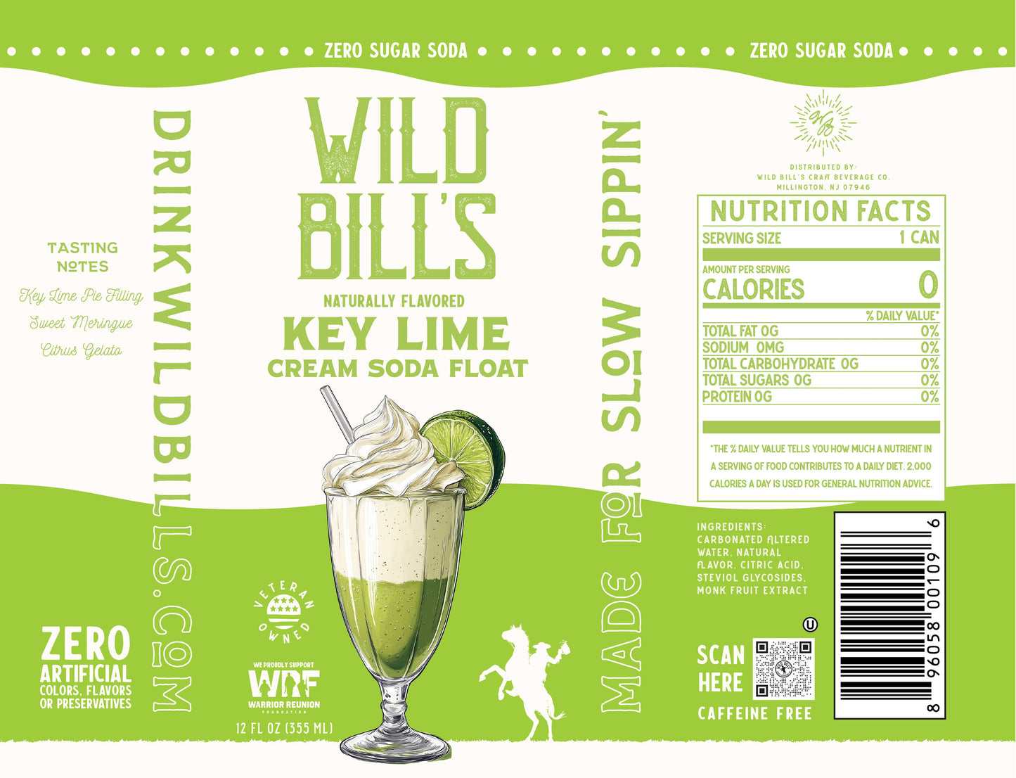 Key Lime - Zero Sugar Soda, Clean Ingredient
