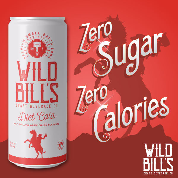 Wild Bill's - Diet Cola - Premium Zero Sugar Craft Soda