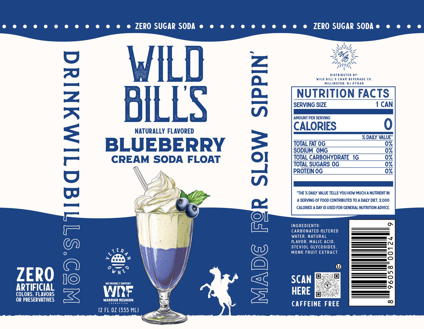 Blueberry: Zero Sugar Soda, Clean Ingredients