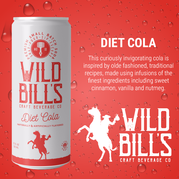 Wild Bill's - Diet Cola - Premium Zero Sugar Craft Soda