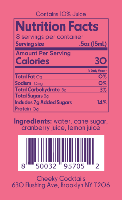 Cheeky - Cranberry Syrup 4oz