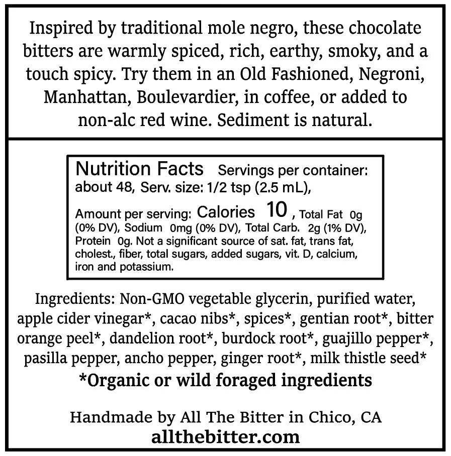 All the Bitter - Chocolate Mole Bitters (Alcohol-Free)