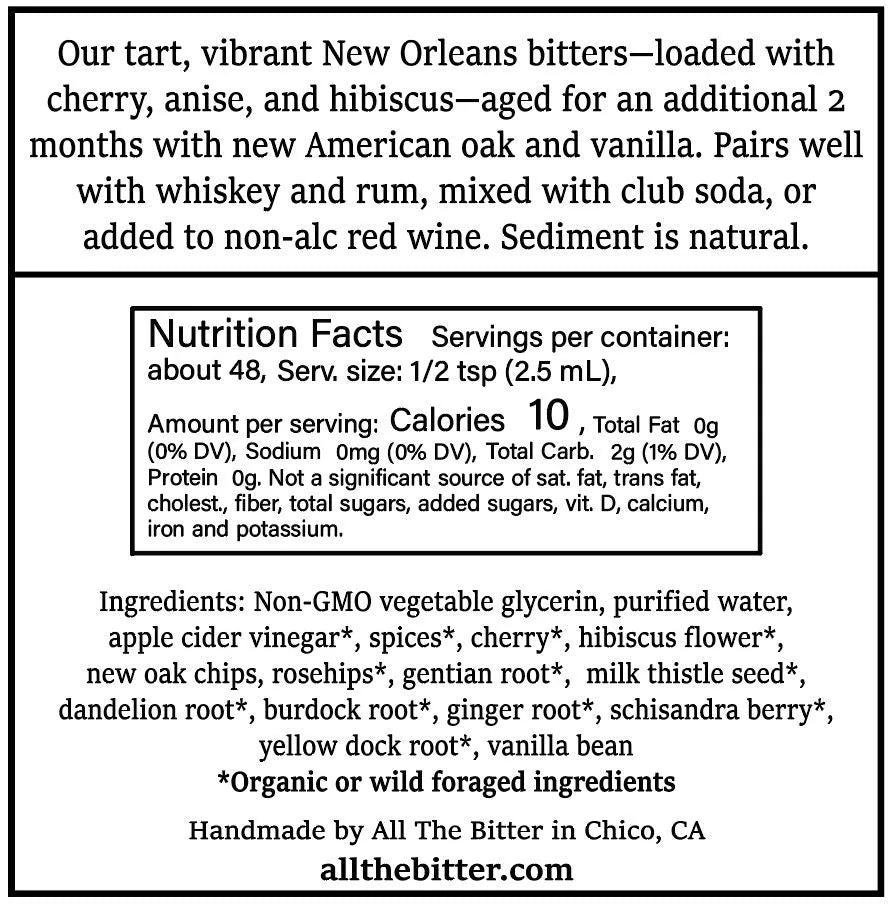 All the Bitter - Oak-Aged New Orleans Bitters (Alcohol-Free)