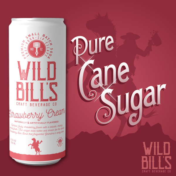 Wild Bill's - Strawberry Cream - Premium Cane Sugar Soda