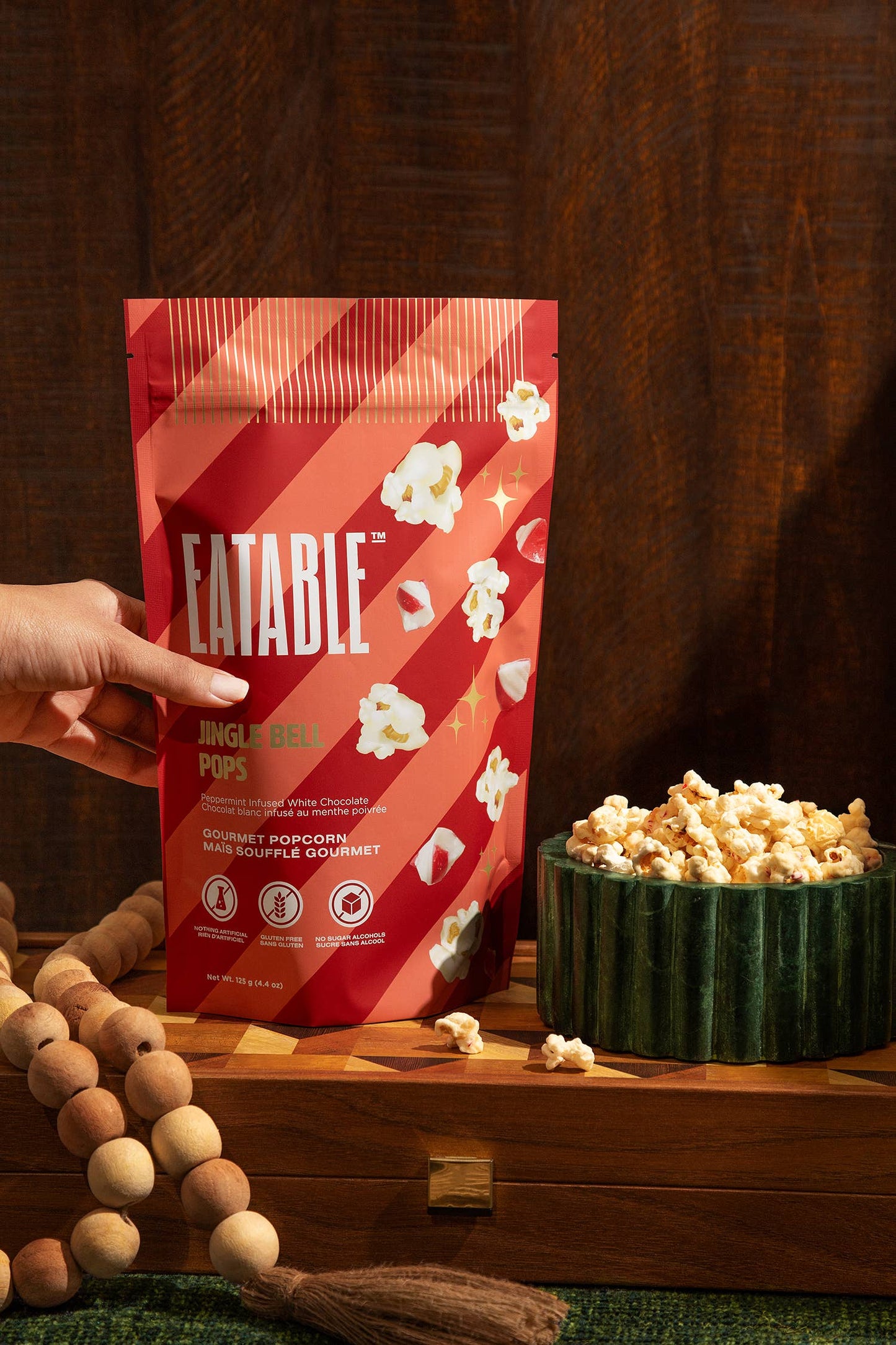 Jingle Bell Pops White Chocolate Kettle Corn