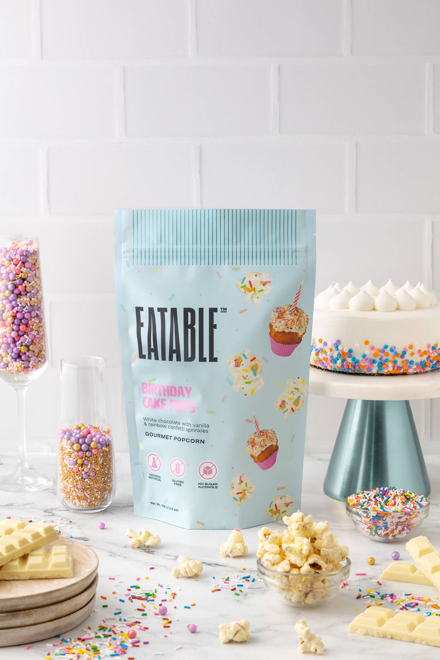 Birthday Cake Pops Chocolate Covered Popcorn