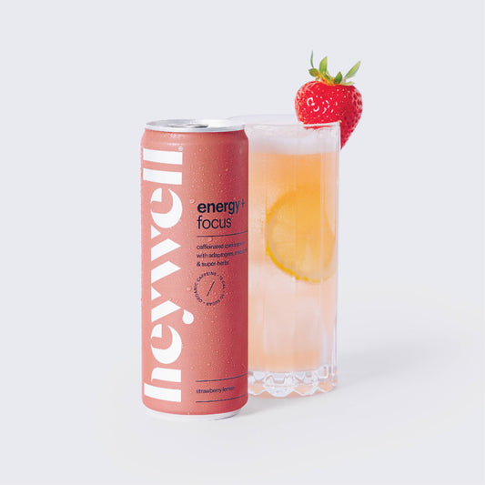heywell energy + focus sparkling strawberry lemon